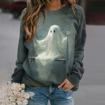 Ghost Ladies Print Long Sleeved Sweatshirt