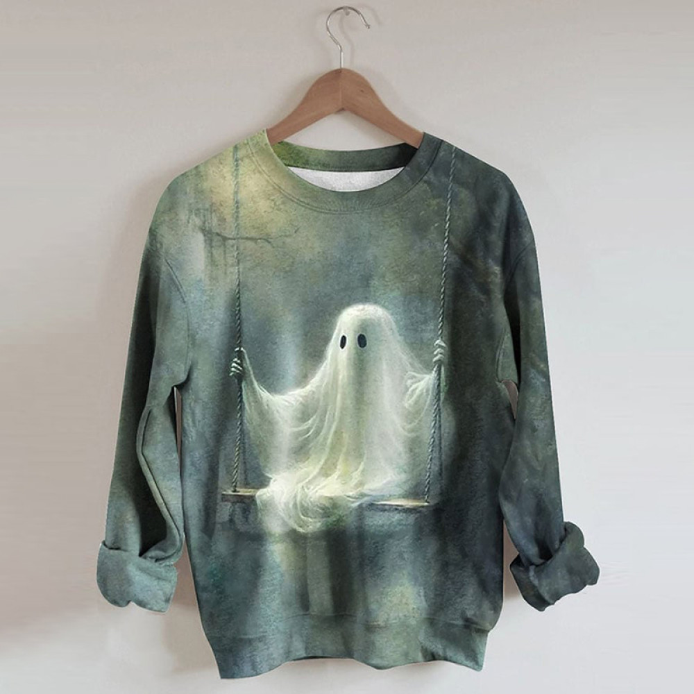 Ghost Ladies Print Long Sleeved Sweatshirt