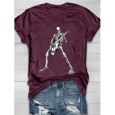 Guitar Skull Short Sleeve T-shirt