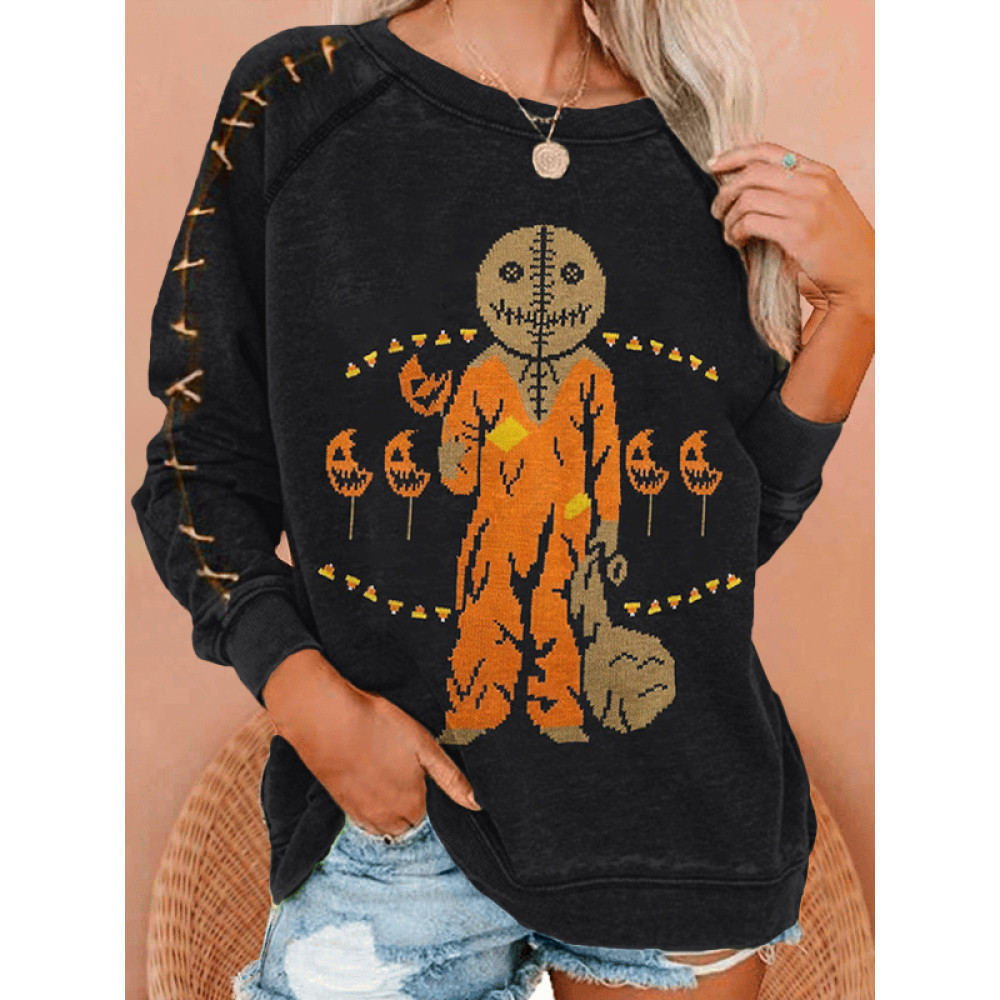 Halloween Cartoon Pumpkin Monster Sweatshirt