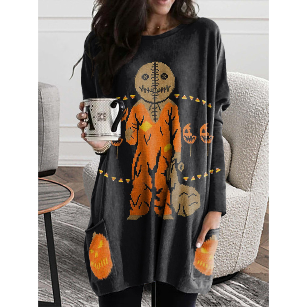 Halloween Cartoon Pumpkin Monster Tunic