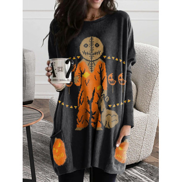 Halloween Cartoon Pumpkin Monster Tunic