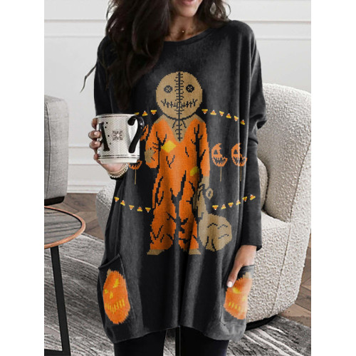 Halloween Cartoon Pumpkin Monster Tunic