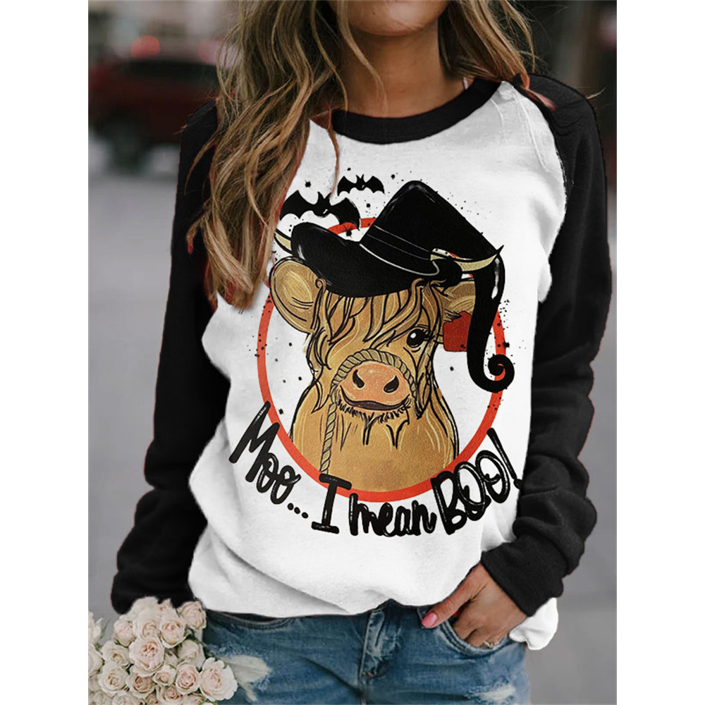 Halloween Cow Witch Moo I Mean Boo Sweatshirt