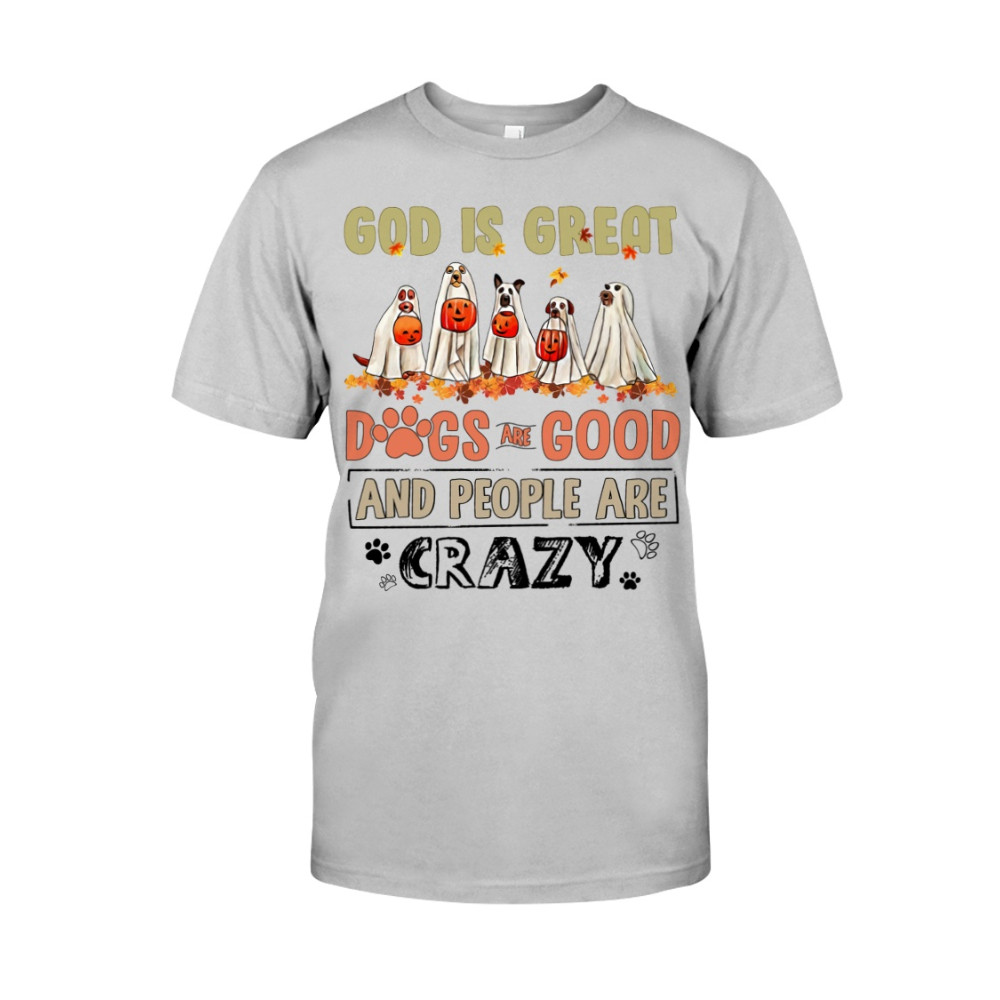 Halloween Ghost Dog Print Short Sleeve T Shirt