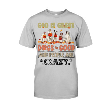 Halloween Ghost Dog Print Short Sleeve T Shirt