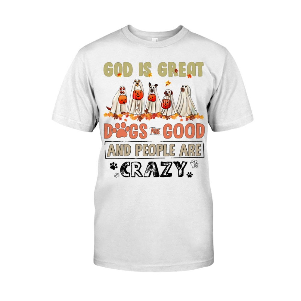 Halloween Ghost Dog Print Short Sleeve T Shirt