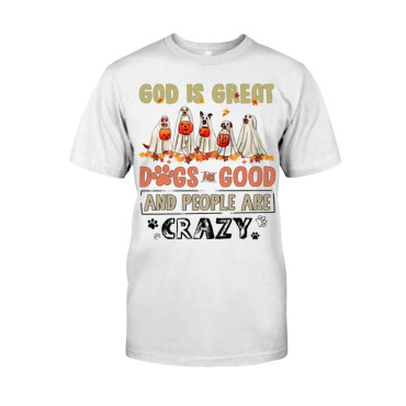 Halloween Ghost Dog Print Short Sleeve T Shirt