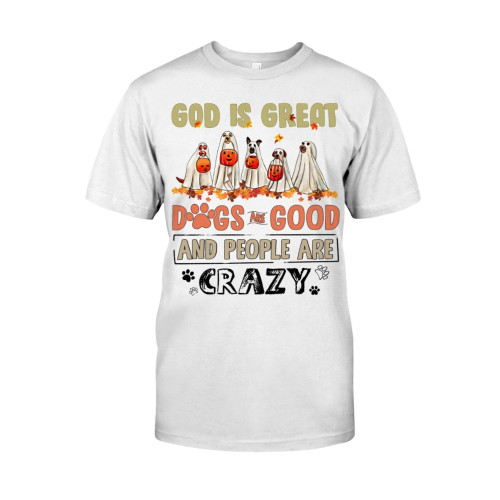 Halloween Ghost Dog Print Short Sleeve T Shirt