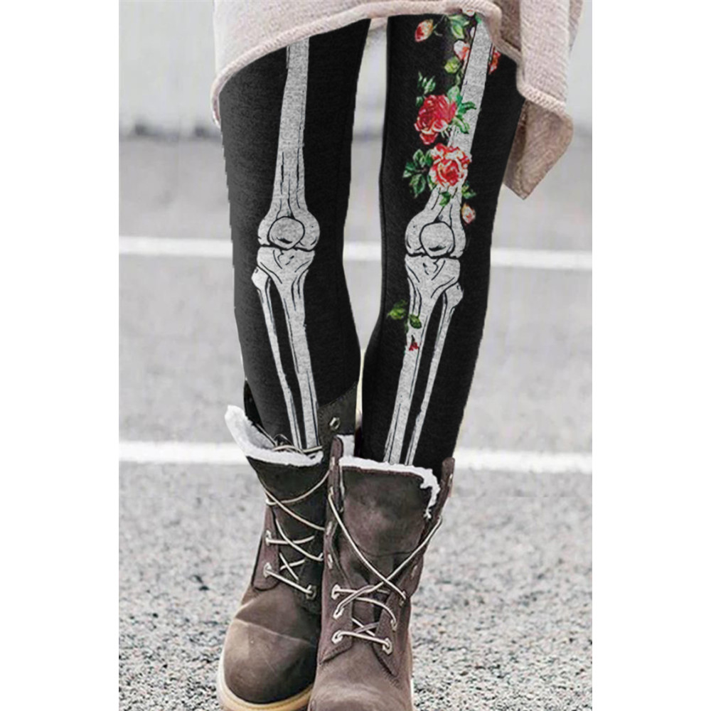 Halloween Gollum Rose Print Leggings