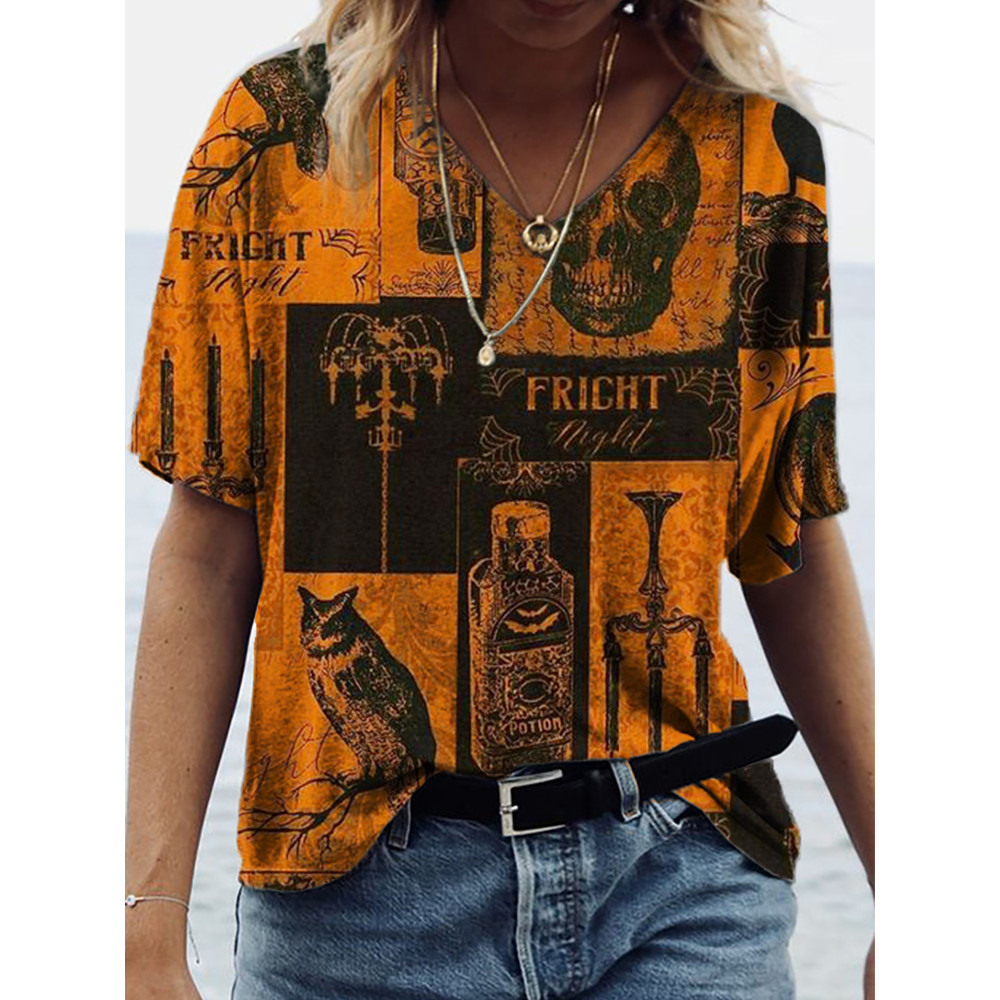 Halloween Inspired Patch Art T Shirt