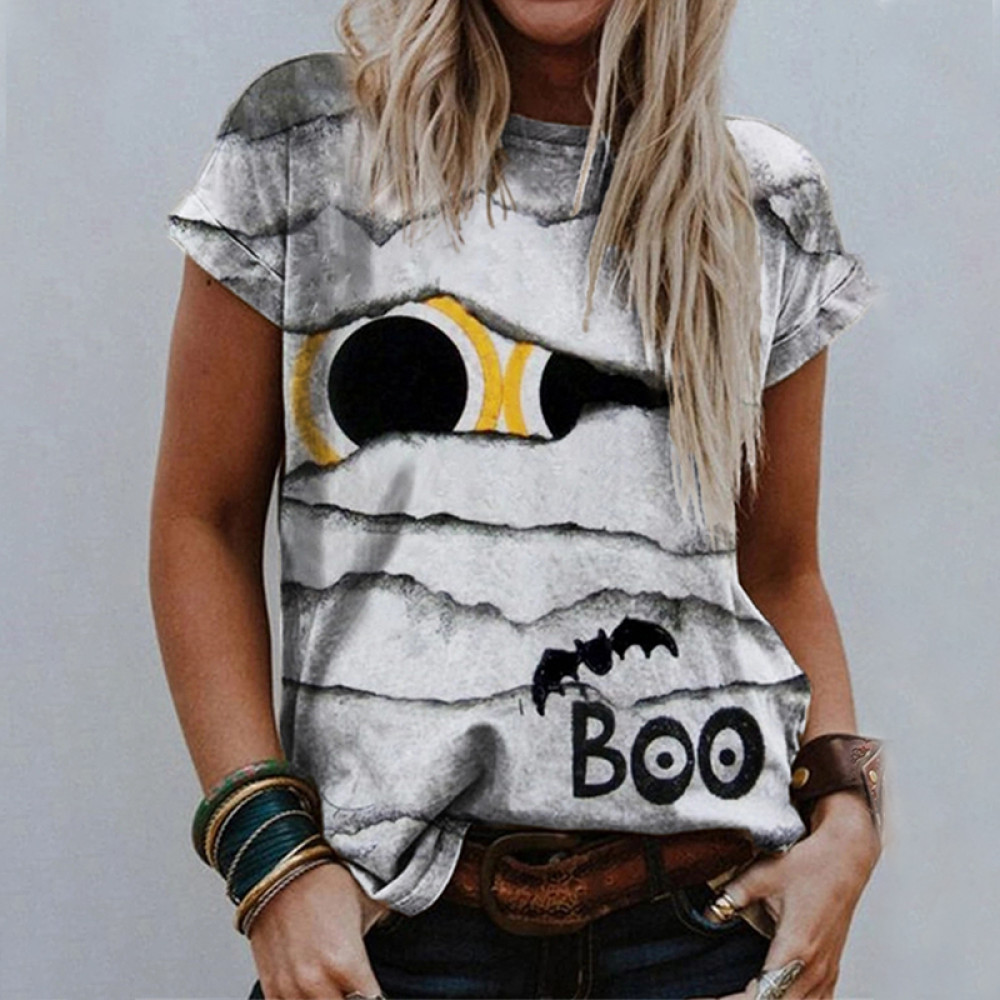 Halloween Mummy Inspired Boo T Shirt