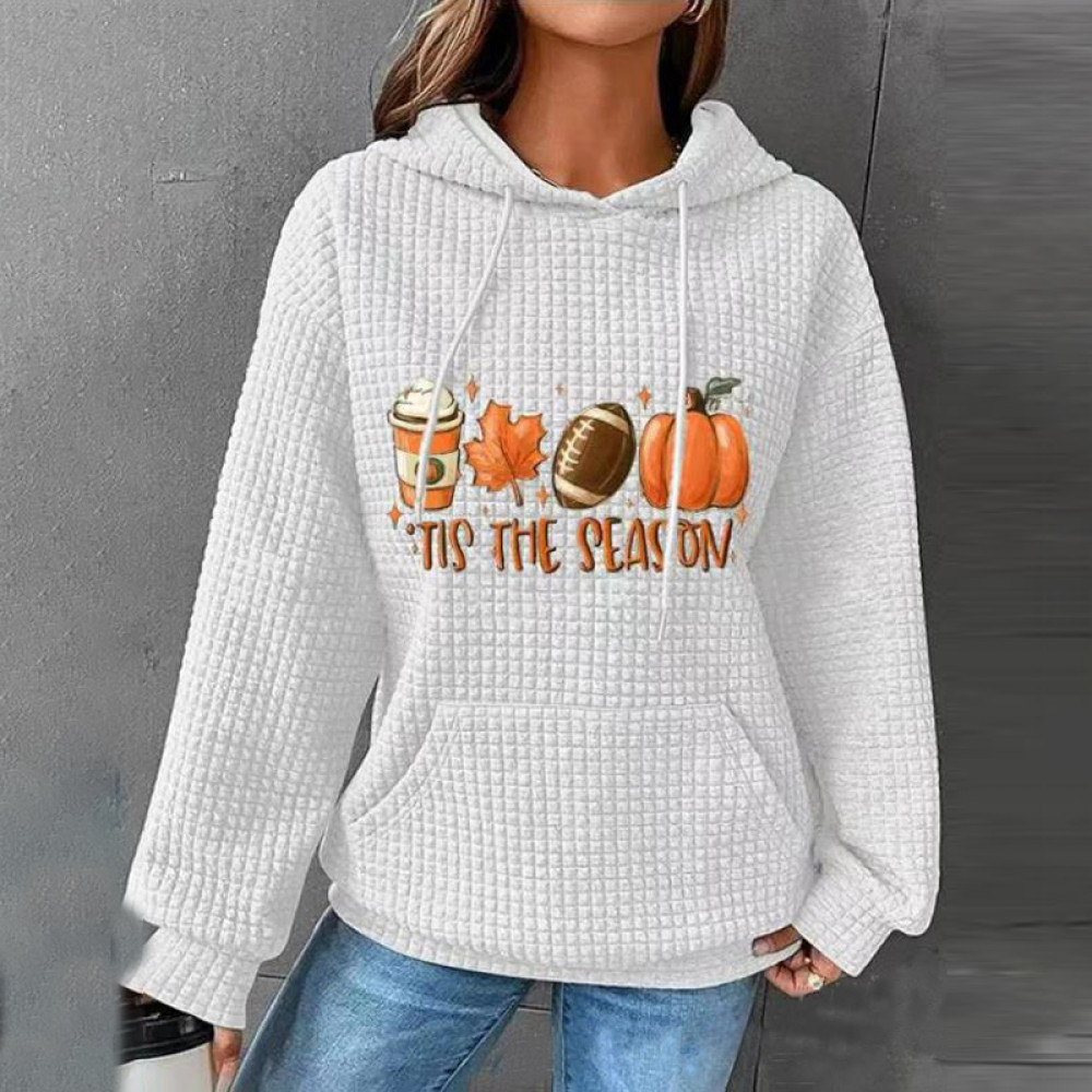 Halloween Pattern Comfortable Casual Panel Pocket Hoodie