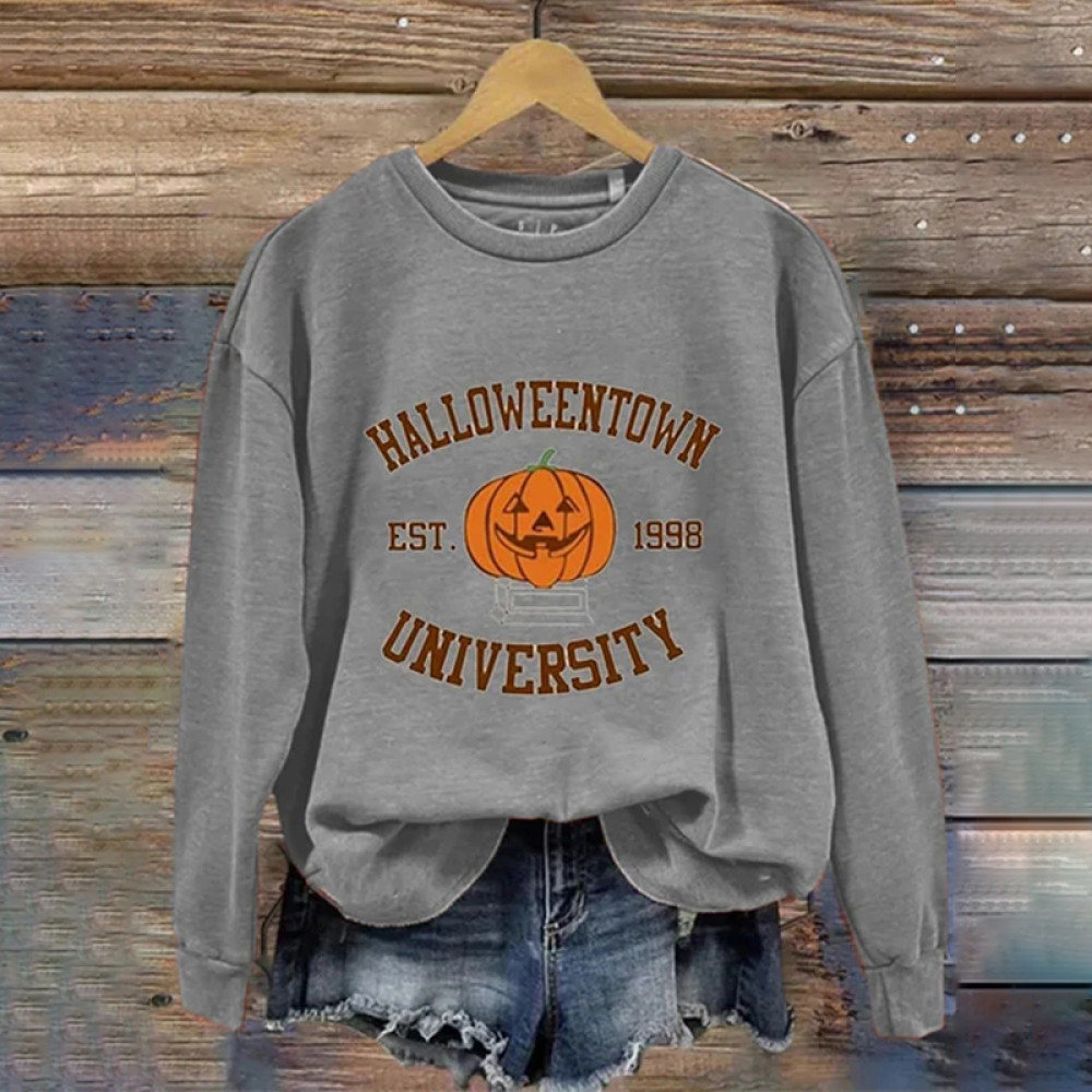 Halloween Print Casual Long Sleeve Sweatshirt