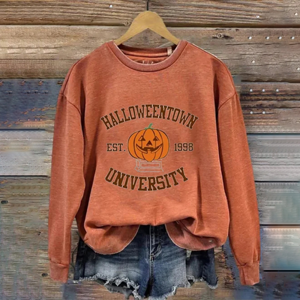 Halloween Print Casual Long Sleeve Sweatshirt
