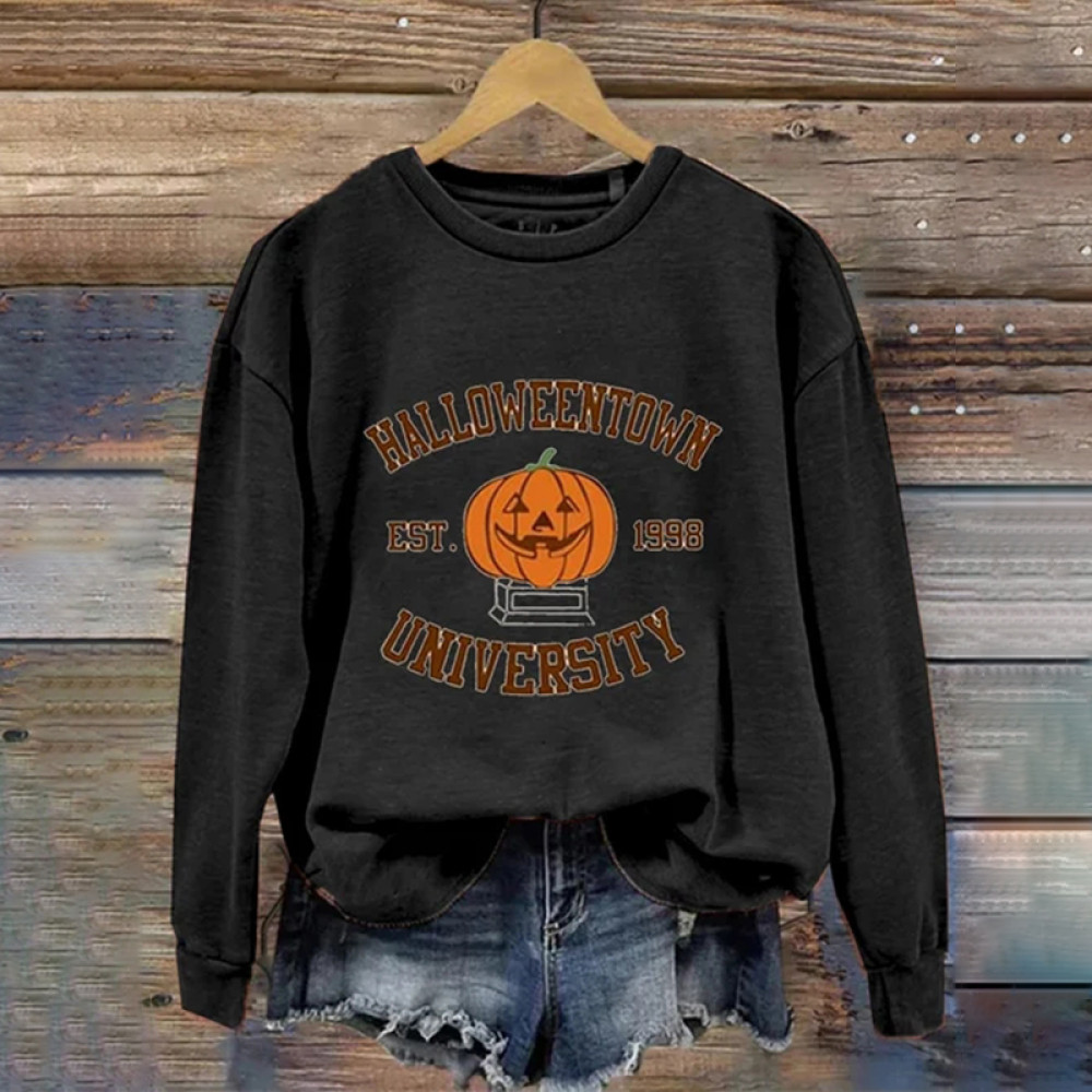 Halloween Print Casual Long Sleeve Sweatshirt