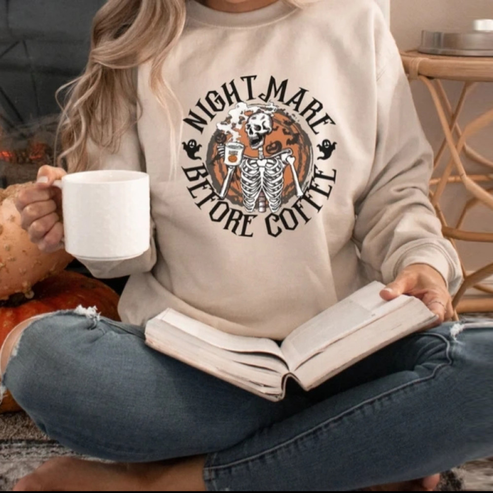 Halloween Print Crew Neck Casual Sweatshirt