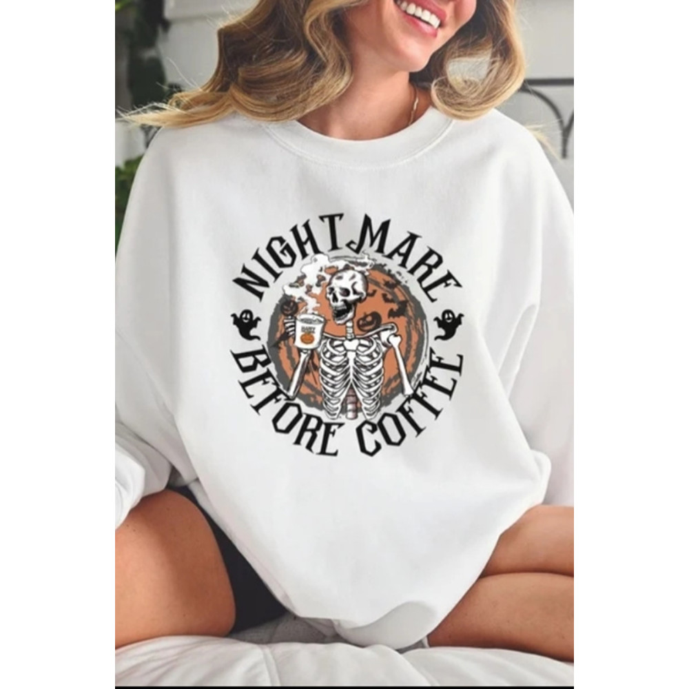 Halloween Print Crew Neck Casual Sweatshirt