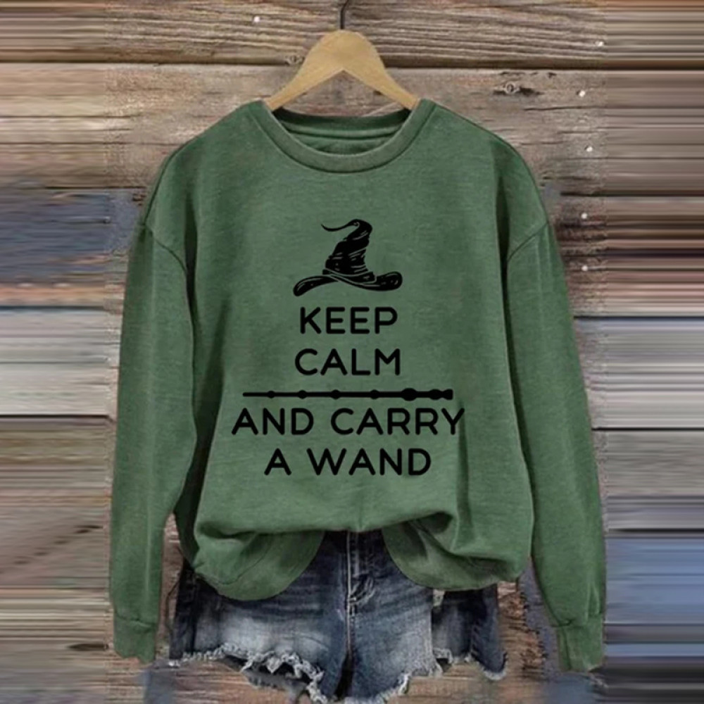 Halloween Pumpkin Face Contrast Print Casual Sweatshirt