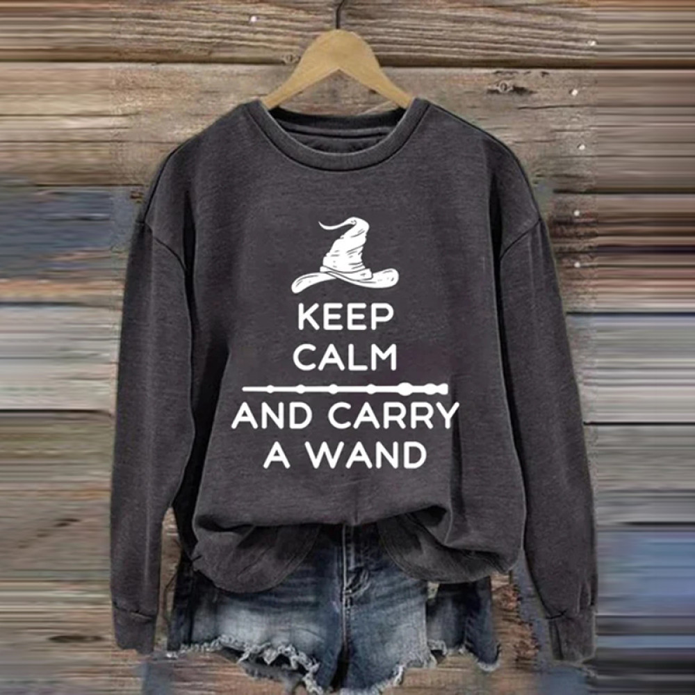 Halloween Pumpkin Face Contrast Print Casual Sweatshirt