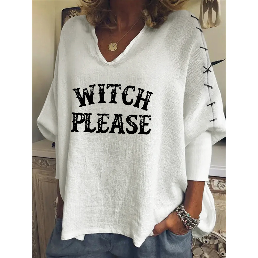 Halloween Witch Please Stitch Oversize Tunic