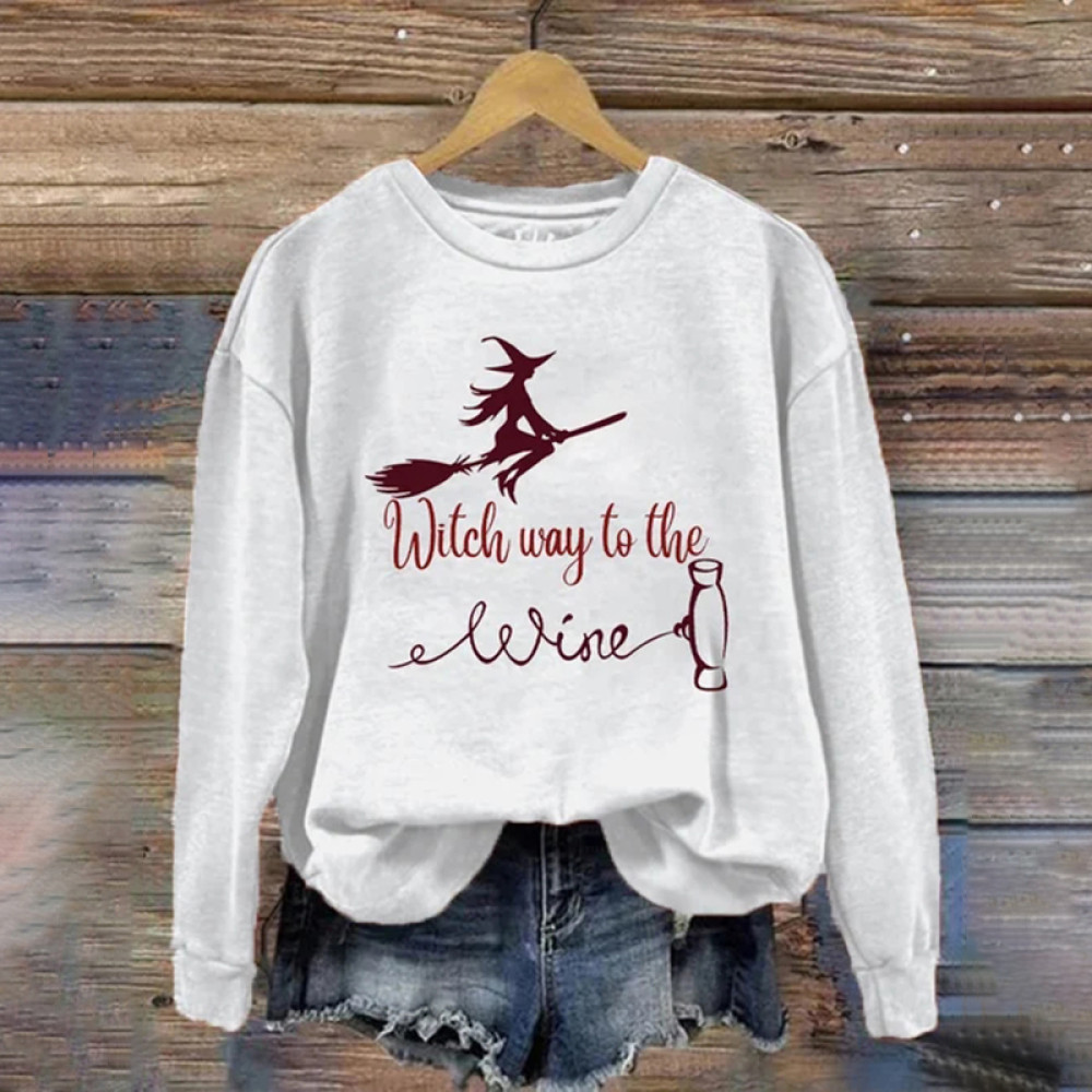 Halloween Witch Printed Casual Sweatshirt