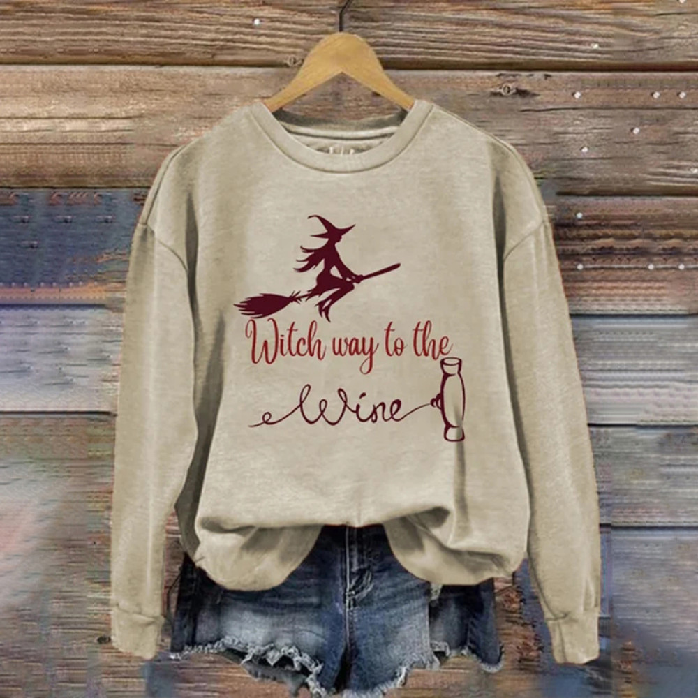 Halloween Witch Printed Casual Sweatshirt