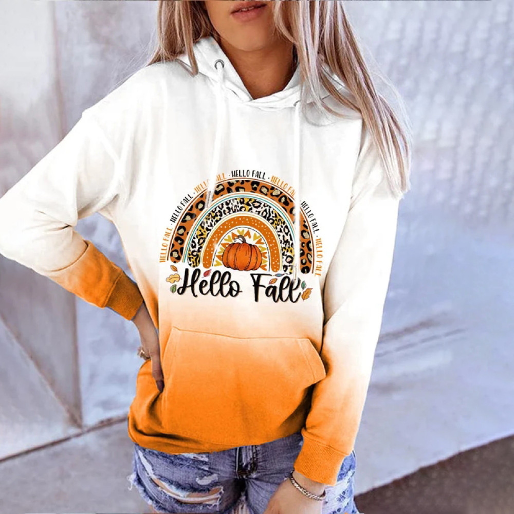 Hello Fall Casual Long Sleeve Hoodie