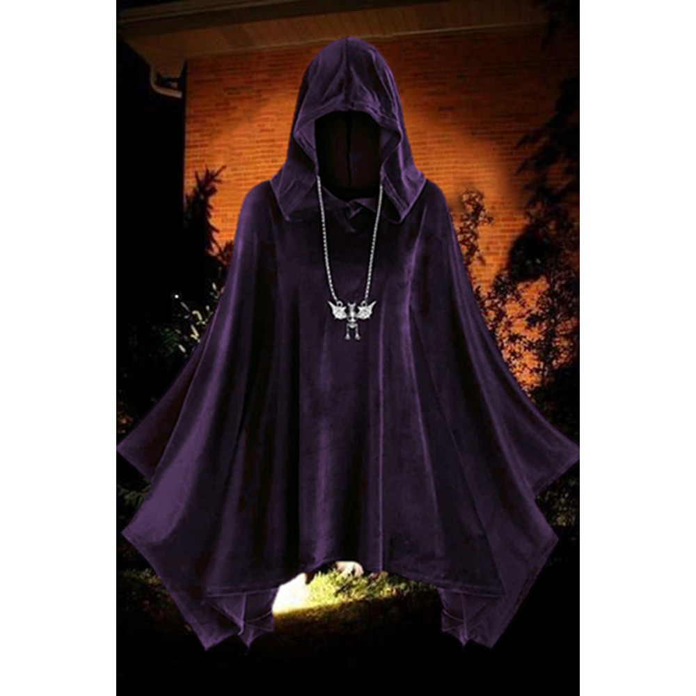 Hooded Velvet Halloween Cape Coat