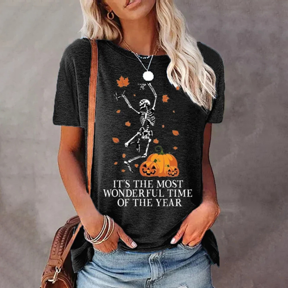 It's The Most Wonderful Time of The Year Fall Drinking Pumpkin Skull T-Shirt
