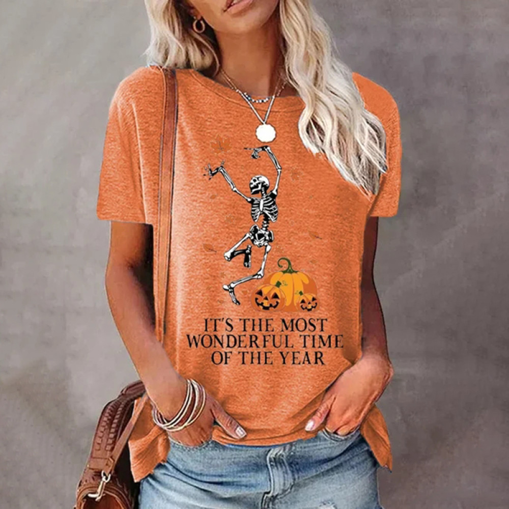 It's The Most Wonderful Time of The Year Fall Drinking Pumpkin Skull T-Shirt