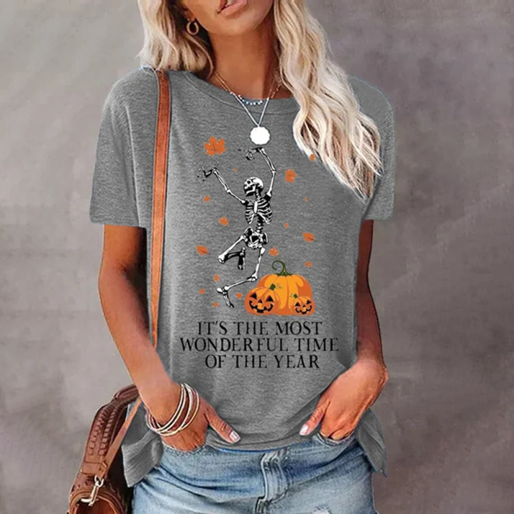 It's The Most Wonderful Time of The Year Fall Drinking Pumpkin Skull T-Shirt