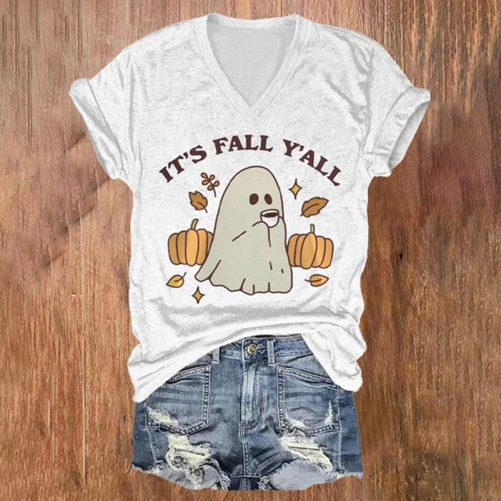 Its Fall Yall V Neck T-Shirt
