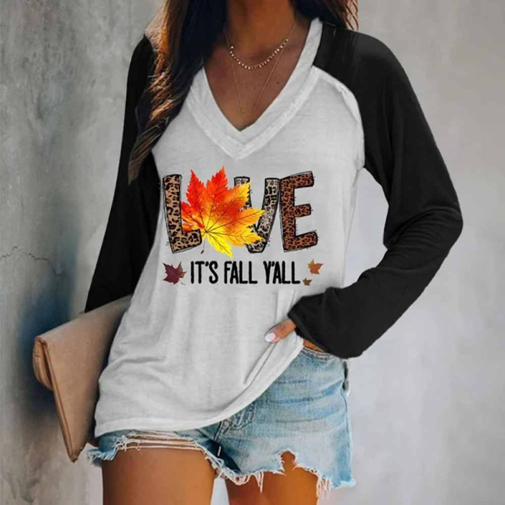 Love It'S Fall Y'All Print Long Sleeve T-Shirt