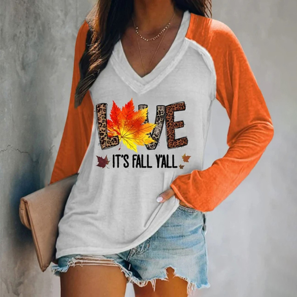 Love It'S Fall Y'All Print Long Sleeve T-Shirt