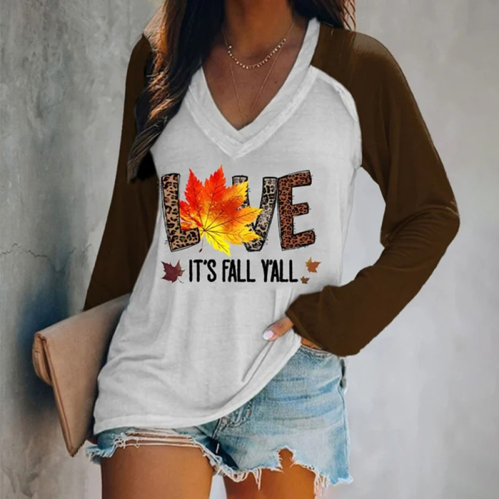 Love It'S Fall Y'All Print Long Sleeve T-Shirt