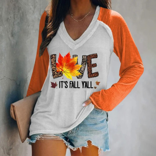 Love It'S Fall Y'All Print Long Sleeve T-Shirt