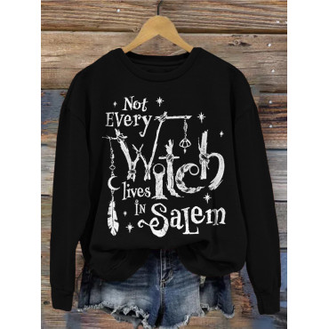 Not Every Witch Lives In Salem Halloween Washed Sweatshirt