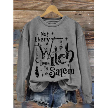 Not Every Witch Lives In Salem Halloween Washed Sweatshirt