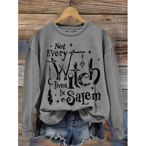 Not Every Witch Lives In Salem Halloween Washed Sweatshirt