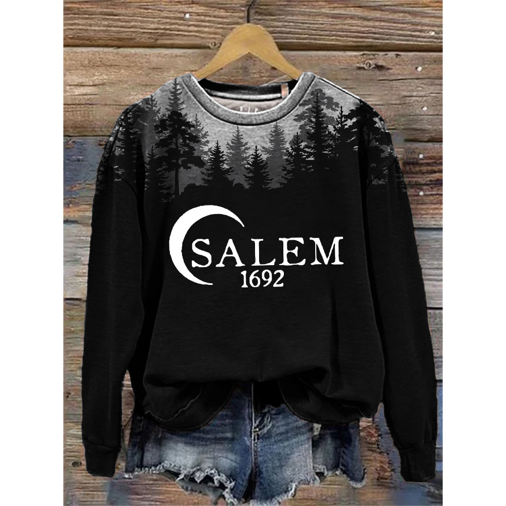 Salem 1692 Halloween Dark Forest Washed Sweatshirt