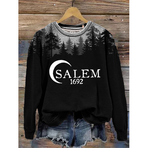 Salem 1692 Halloween Dark Forest Washed Sweatshirt