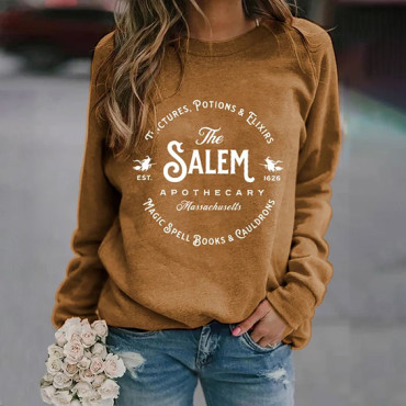 Salem Massachusetts Happy Halloween Witch Print Sweatshirt