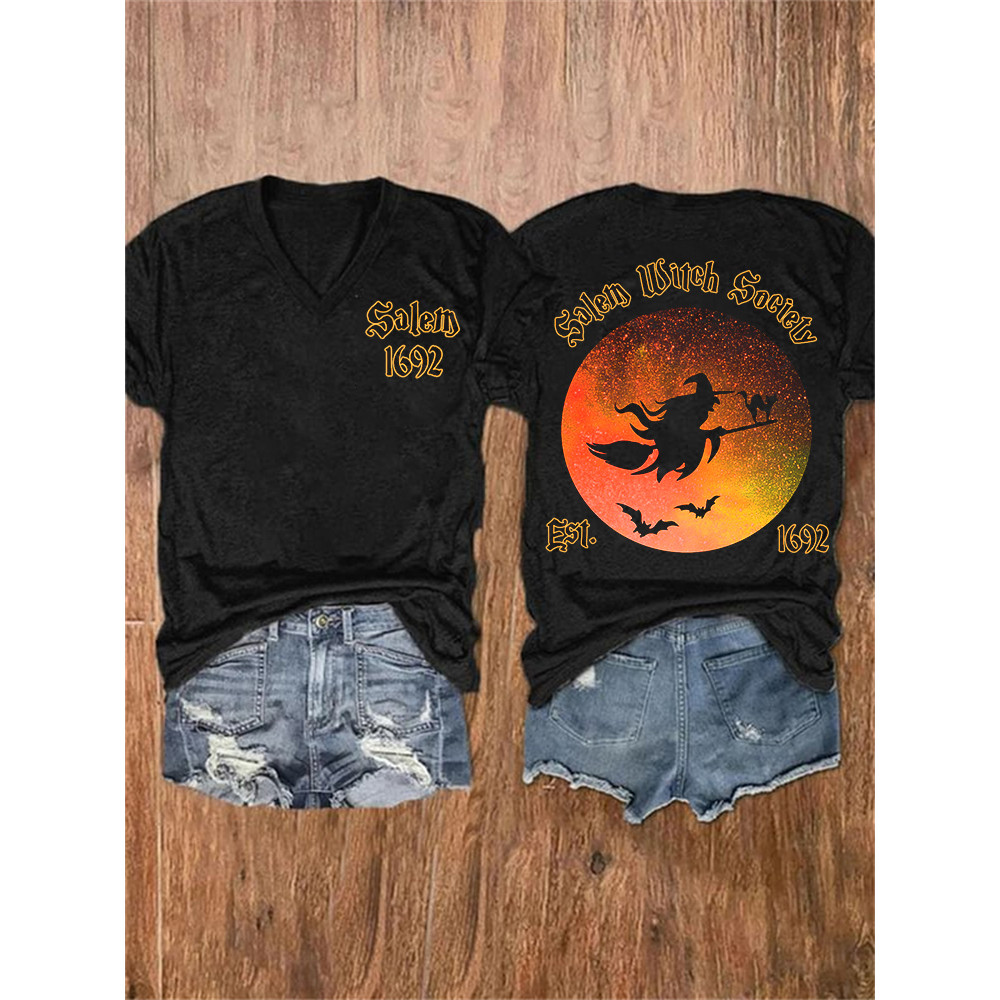 Salem Witch Society 1692 V Neck T Shirt