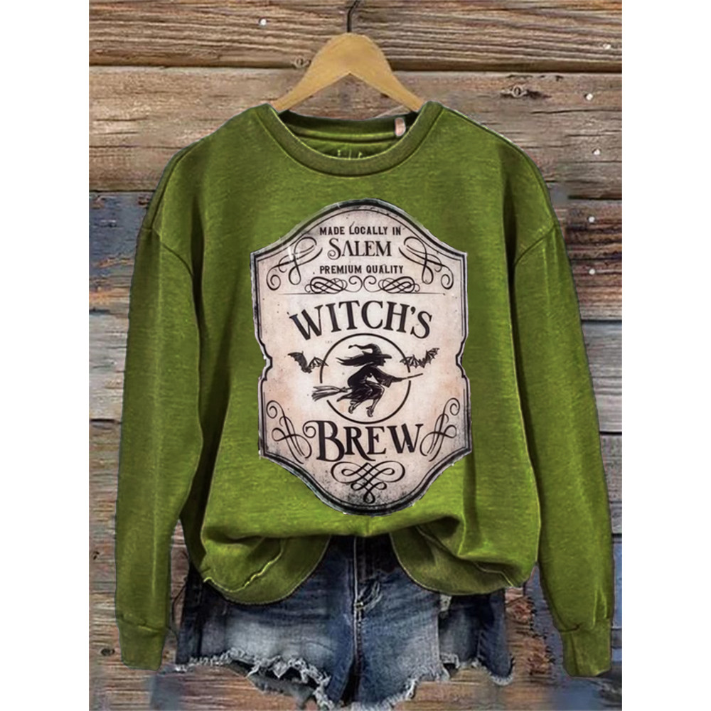 Salem Witch's Brew Vintage Halloween Washed Sweatshirt