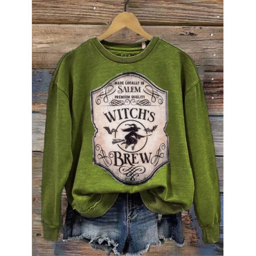 Salem Witch's Brew Vintage Halloween Washed Sweatshirt