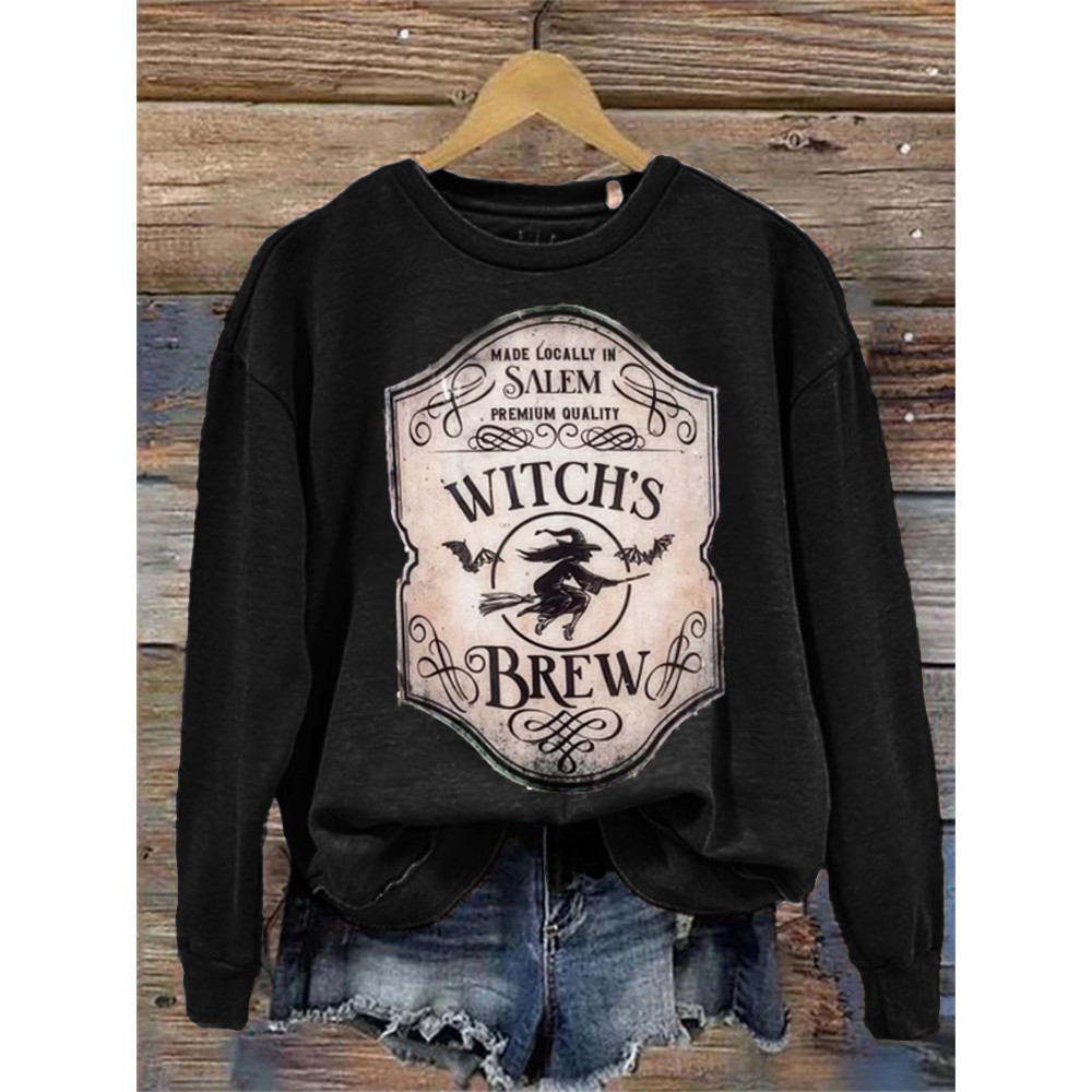 Salem Witch's Brew Vintage Halloween Washed Sweatshirt