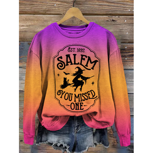 Salem You Missed One Funny Halloween Washed Sweatshirt
