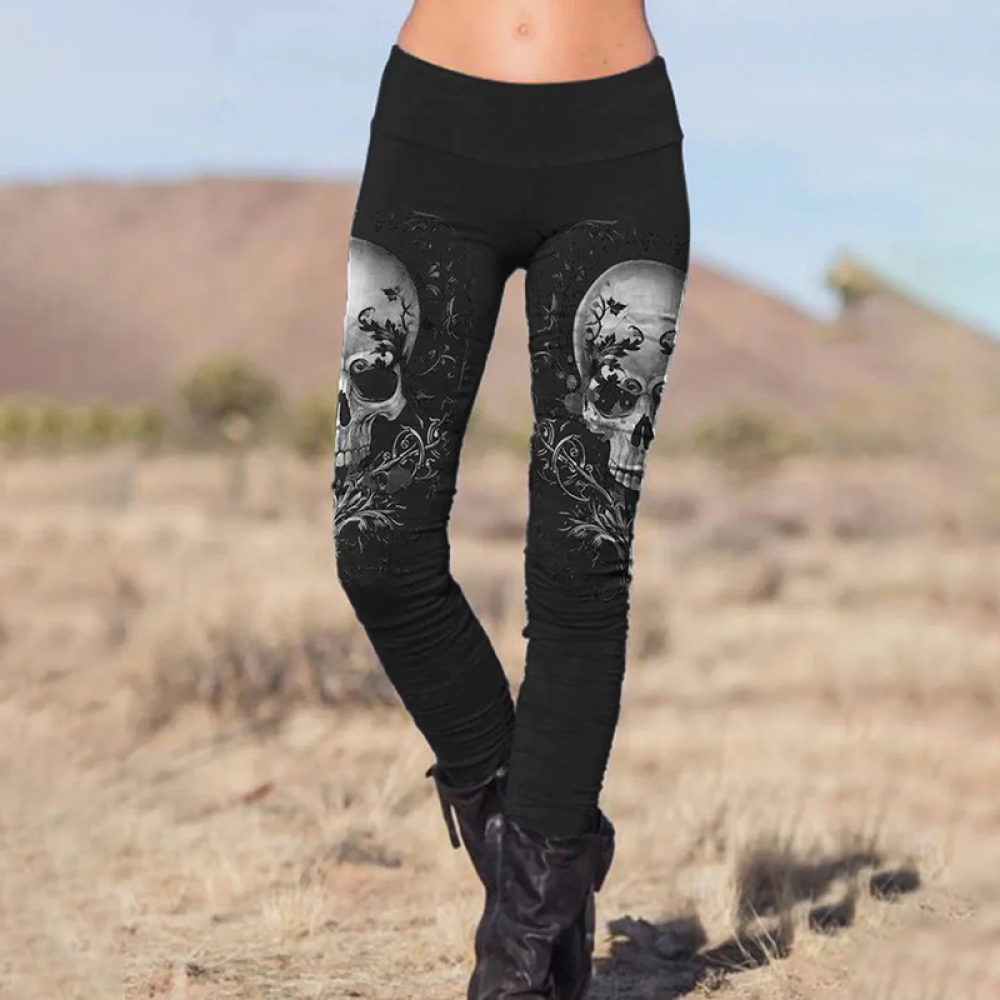 Skull Print Casual Leggings