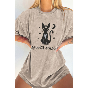 Spooky Season Print Short Sleeve T-Shirt